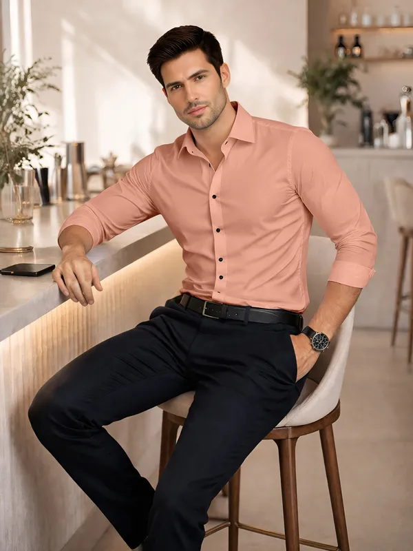 Peach_Cotton_Blend_Slim_Fit_Shirt_Men