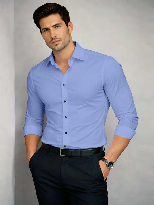 Lavender_Cotton_Blend_Slim_Fit_Shirt_Men