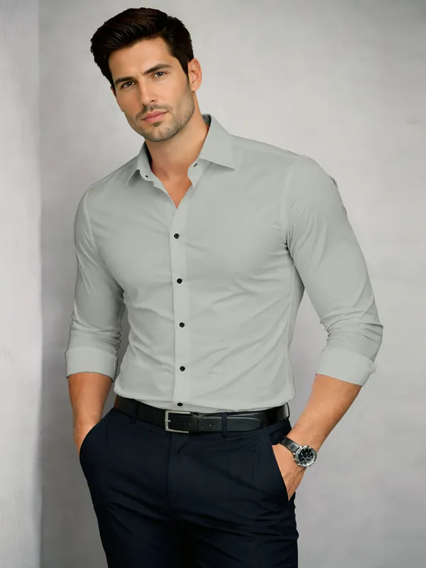 Grey_Cotton_Blend_Slim_Fit_Shirt_Men