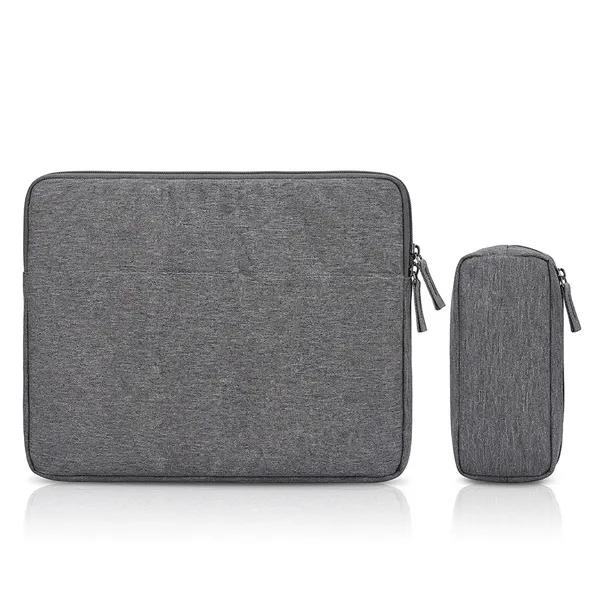 Dark_Grey_Premium_Heather_Laptop_Sleeve_With_Accessory_Pouch_For_Unisex_(Pack_Of_2)
