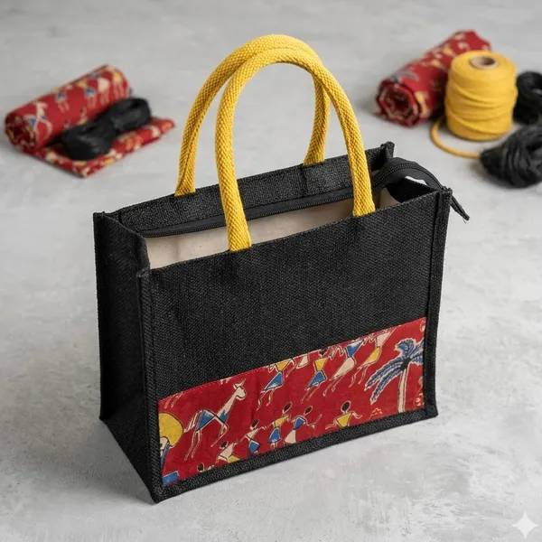 Black_Designer_Jute_Bag_with_Kalamkari