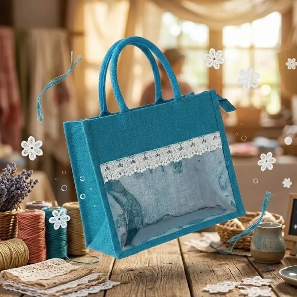 Blue_Jute_Bag_with_Lace