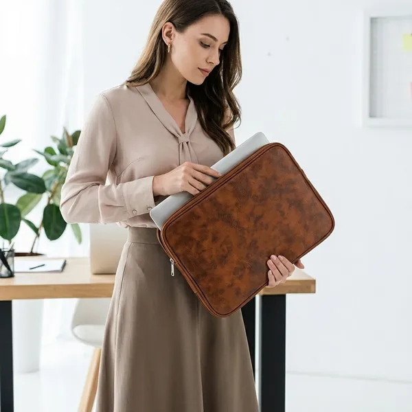 Brown_Premium_Leather_Laptop_Sleeve_With_Slim_Profile_And_Full-Perimeter_Zipper_For_Unisex