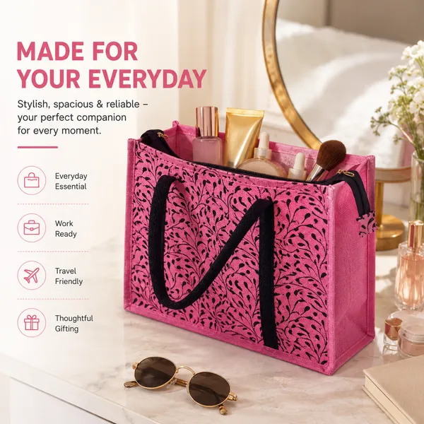 Printed_Pink_Designer_Jute_Bag