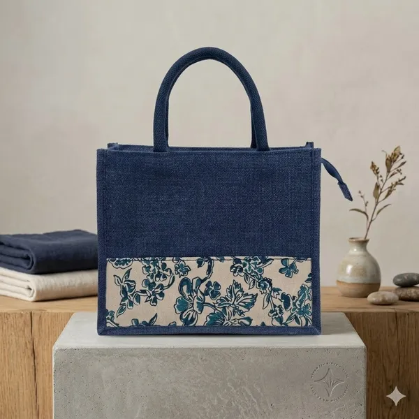 Dark_Blue_Designer_Jute_Bag_with_Kalamkari