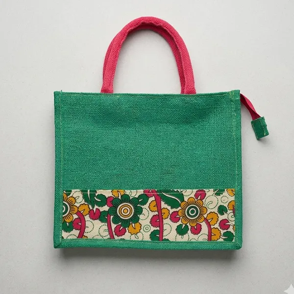 Dark_Green_Designer_Jute_Bag_with_Kalamkari
