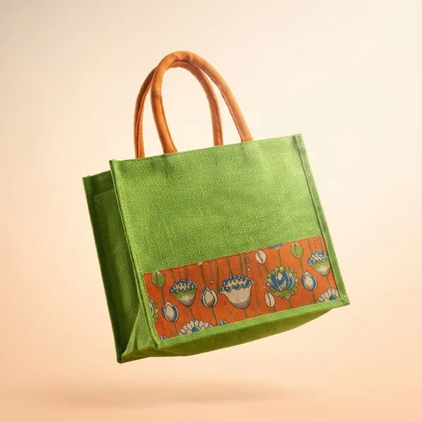 Light_Green_Designer_Jute_Bag_with_Kalamkari