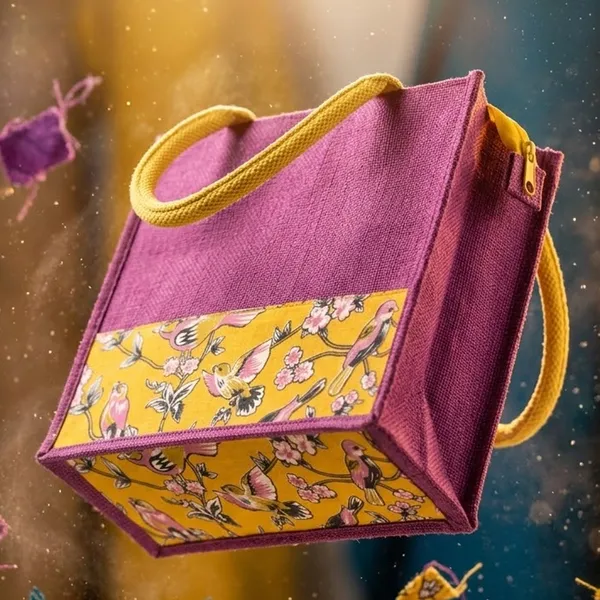 Pink_Designer_Jute_Bag_with_Kalamkari
