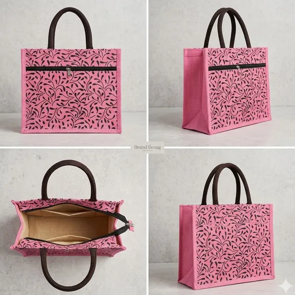 Printed_Pink_Designer_Jute_Bag