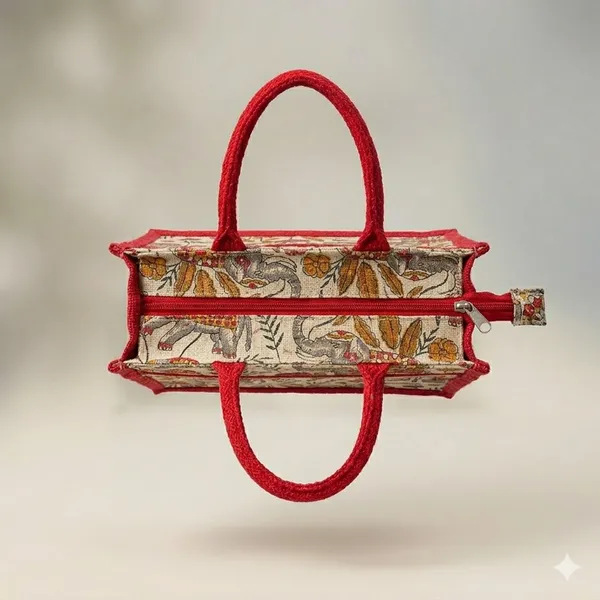 Printed_Red_Designer_Jute_Bag