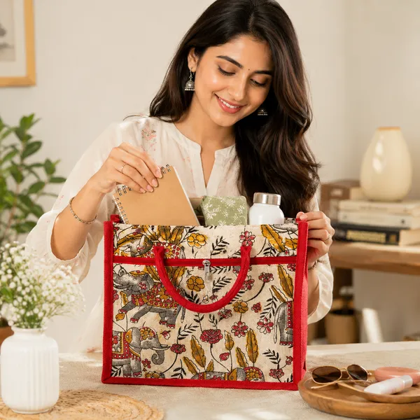 Printed_Red_Designer_Jute_Bag