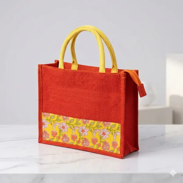 Red_Yellow_Designer_Jute_Bag_with_Kalamkari