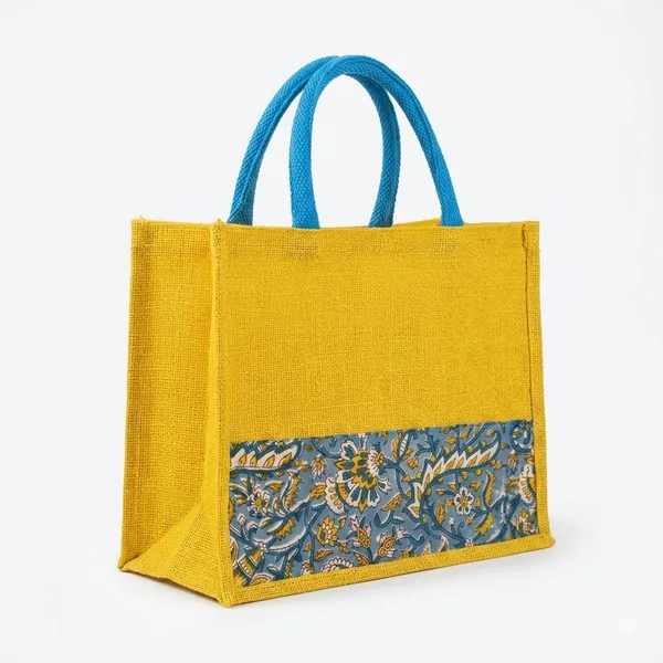 Yellow_Designer_Jute_Bag_with_Kalamkari