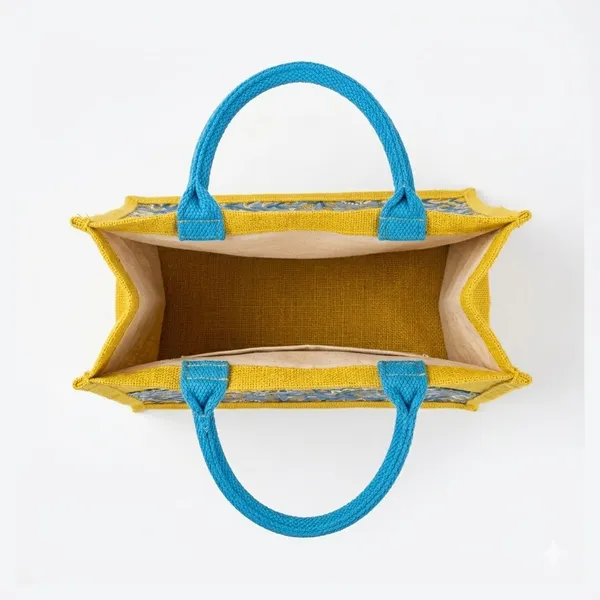 Yellow_Designer_Jute_Bag_with_Kalamkari
