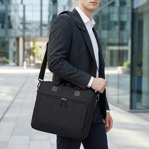 Black_Premium_Polyester_Laptop_Bag_With_Adjustable_Shoulder_Strap_For_Unisex