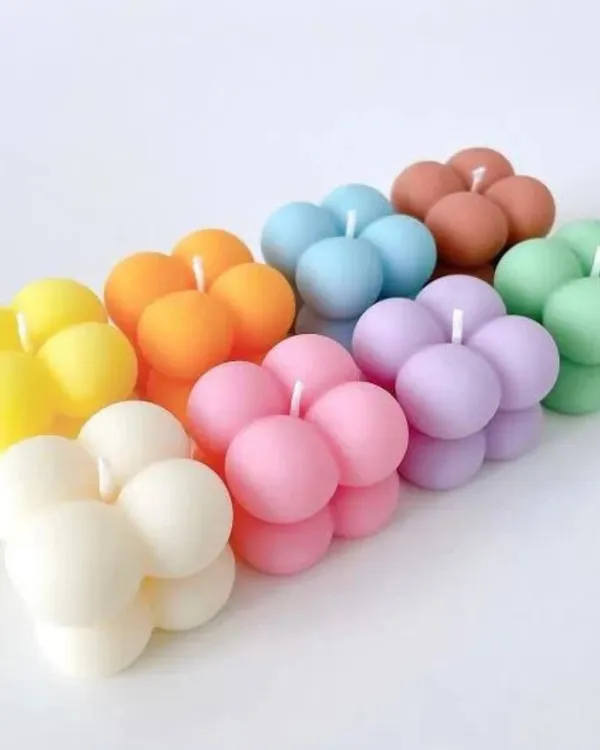 Handcrafted_Bubble_Decorative_Candles_Set_Of_8_Shades