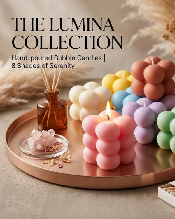 Handcrafted_Bubble_Decorative_Candles_Set_Of_8_Shades
