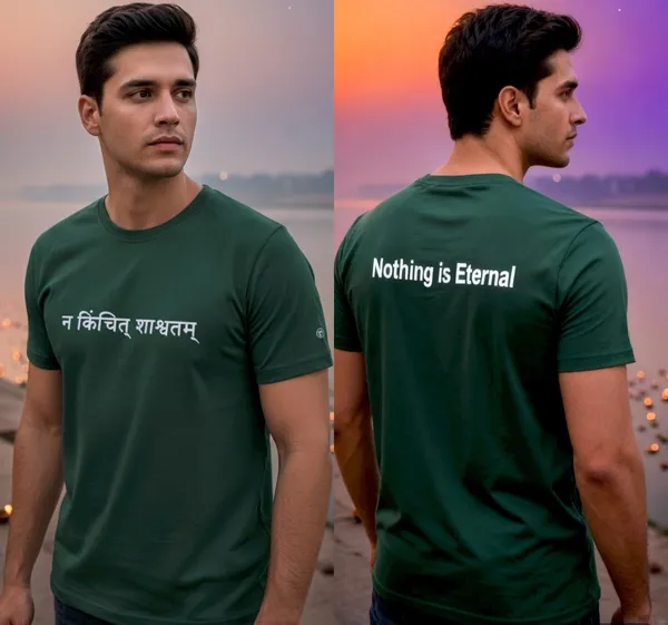 Bottle_Green_(Nothing_Is_Eternal)_180_Gsm_Poly_Cotton_Half_Sleeve_T-Shirt