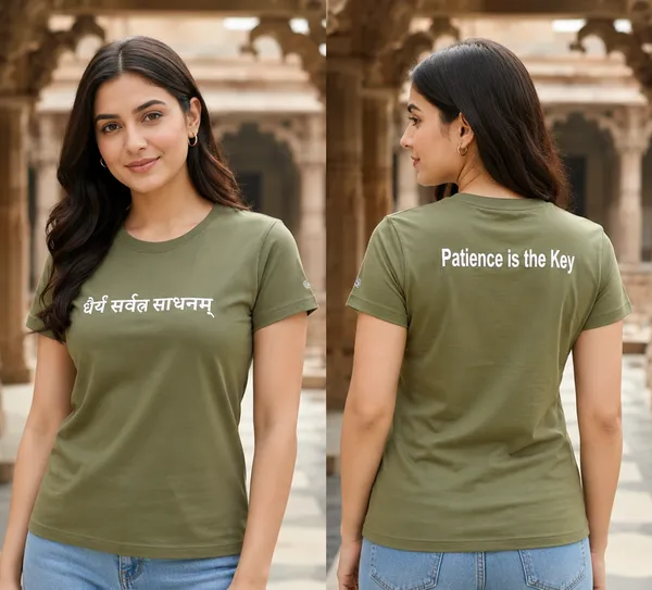 Olive_Green_(Patience_Is_The_Key)_180_Gsm_Poly_Cotton_Half_Sleeve_T-Shirt