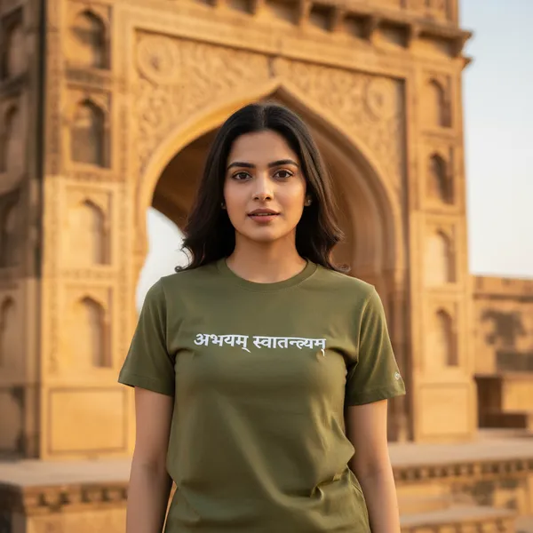Olive_(Be_Fearless_Be_Free)_180_Gsm_Poly_Cotton_Half_Sleeve_T-Shirt