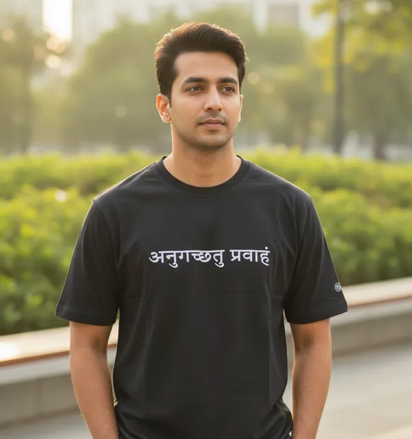 Black_(Go_With_The_Flow)_180_Gsm_Poly_Cotton_Half_Sleeve_T-Shirt