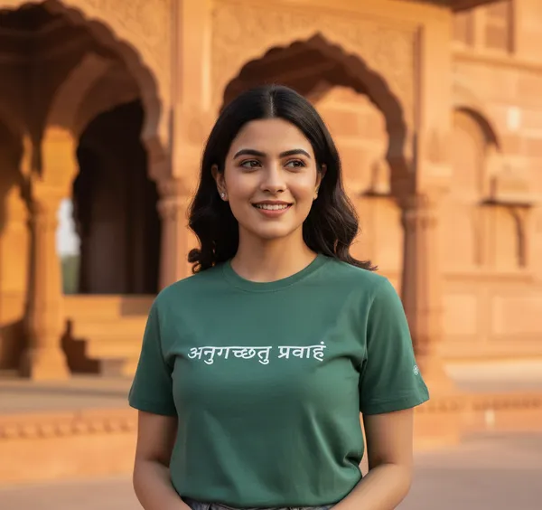 Bottle_Green_(Go_With_The_Flow)_180_Gsm_Poly_Cotton_Half_Sleeve_T-Shirt