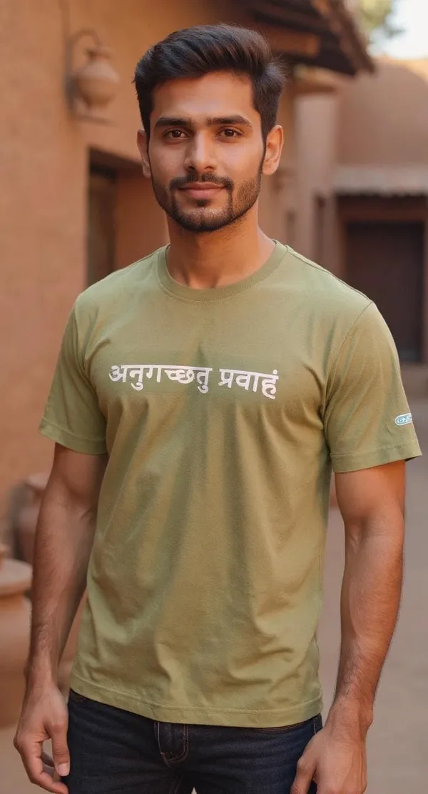 Olive_(Go_With_The_Flow)_180_Gsm_Poly_Cotton_Half_Sleeve_T-Shirt