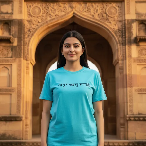 Sky_Blue_(Go_With_The_Flow)_180_Gsm_Poly_Cotton_Half_Sleeve_T-Shirt