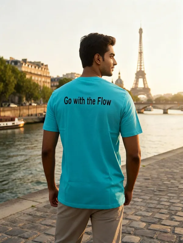 Sky_Blue_(Go_With_The_Flow)_180_Gsm_Poly_Cotton_Half_Sleeve_T-Shirt