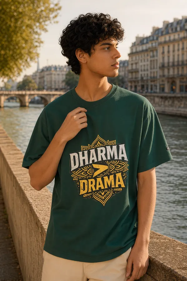 Bottle_Green_(Dharma_>_Drama)_180_Gsm_Poly_Cotton_Half_Sleeve_T-Shirt
