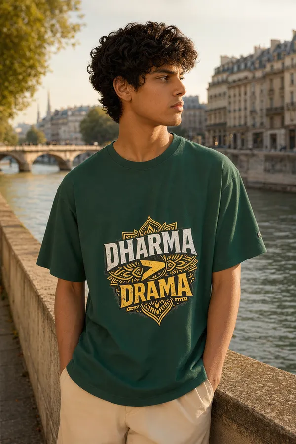 Bottle_Green_(Dharma_>_Drama)_180_Gsm_Poly_Cotton_Half_Sleeve_T-Shirt