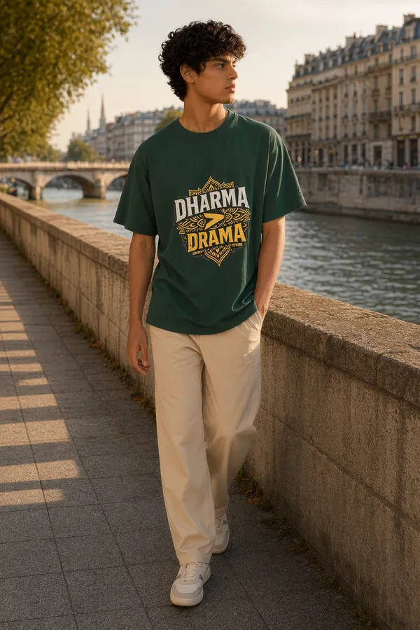 Bottle_Green_(Dharma_>_Drama)_180_Gsm_Poly_Cotton_Half_Sleeve_T-Shirt