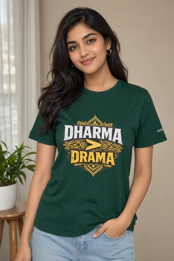 Bottle_Green_(Dharma_>_Drama)_180_Gsm_Poly_Cotton_Half_Sleeve_T-Shirt