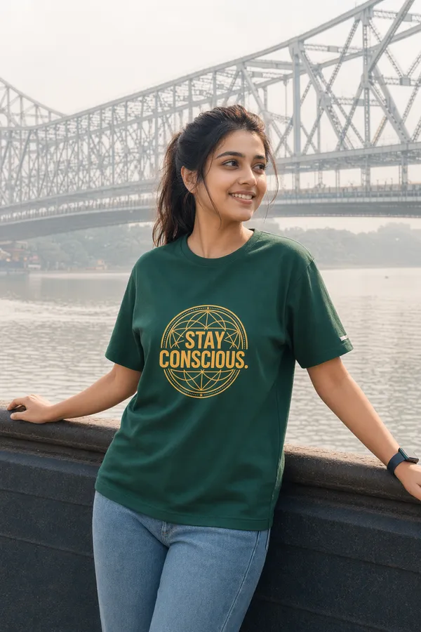 Bottle_Green_(Stay_Concious)_180_Gsm_Poly_Cotton_Half_Sleeve_T-Shirt
