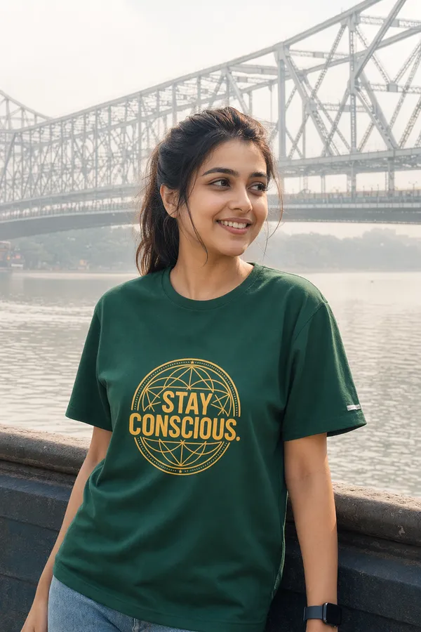 Bottle_Green_(Stay_Concious)_180_Gsm_Poly_Cotton_Half_Sleeve_T-Shirt