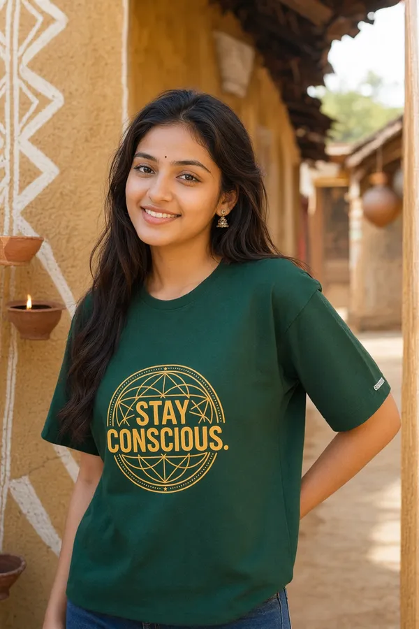 Bottle_Green_(Stay_Concious)_180_Gsm_Poly_Cotton_Half_Sleeve_T-Shirt