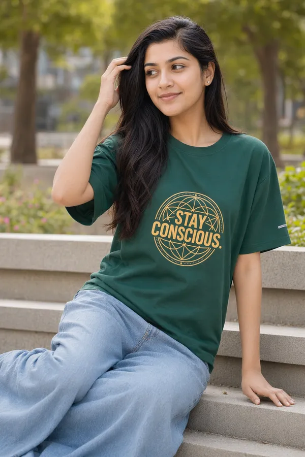 Bottle_Green_(Stay_Concious)_180_Gsm_Poly_Cotton_Half_Sleeve_T-Shirt
