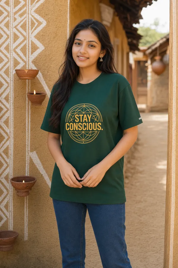 Bottle_Green_(Stay_Concious)_180_Gsm_Poly_Cotton_Half_Sleeve_T-Shirt