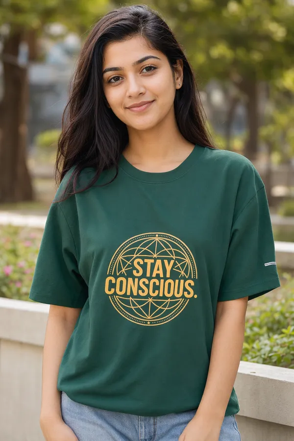 Bottle_Green_(Stay_Concious)_180_Gsm_Poly_Cotton_Half_Sleeve_T-Shirt