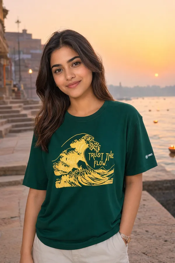 Bottle_Green_(Trust_the_Flow)_180_Gsm_Poly_Cotton_Half_Sleeve_T-Shirt