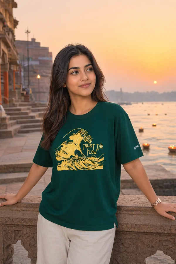 Bottle_Green_(Trust_the_Flow)_180_Gsm_Poly_Cotton_Half_Sleeve_T-Shirt