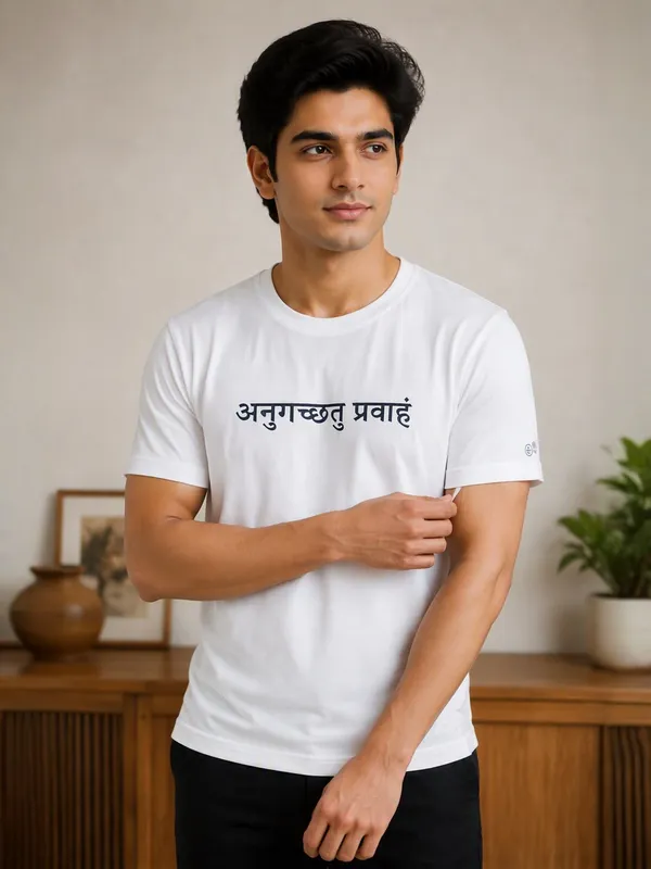 White_(Go_With_The_Flow)_180_Gsm_Poly_Cotton_Half_Sleeve_T-Shirt