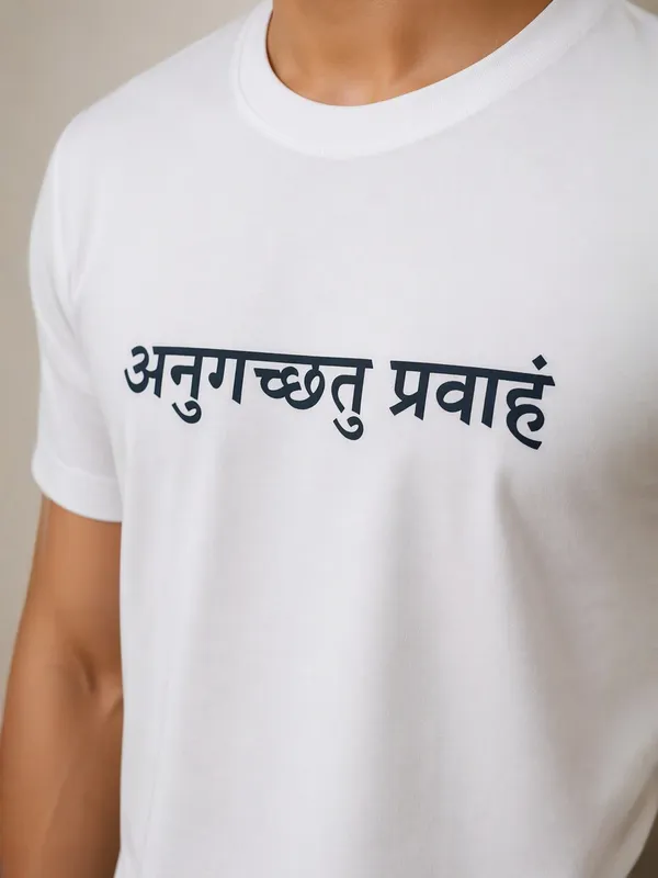 White_(Go_With_The_Flow)_180_Gsm_Poly_Cotton_Half_Sleeve_T-Shirt