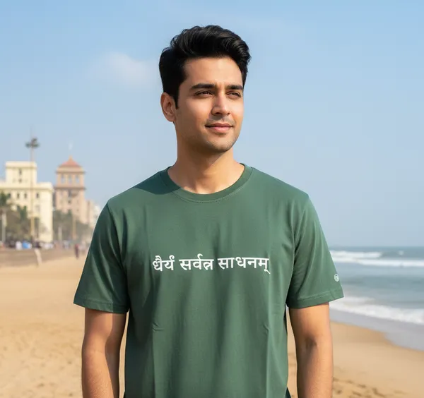 Bottle_Green_(Patience_Is_The_Key)_180_Gsm_Poly_Cotton_Half_Sleeve_T-Shirt