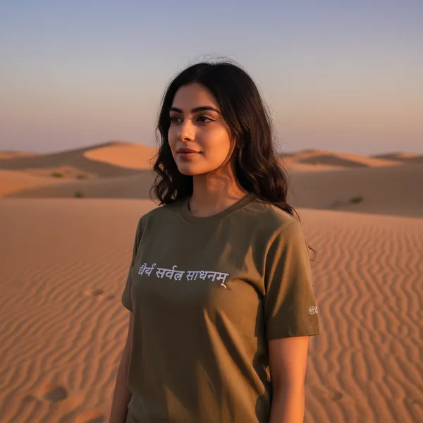 Olive_Green_(Patience_Is_The_Key)_180_Gsm_Poly_Cotton_Half_Sleeve_T-Shirt
