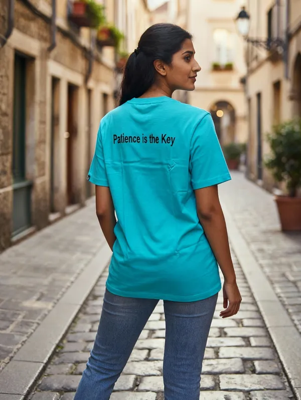 Sky_Blue_(Patience_Is_The_Key)_180_Gsm_Poly_Cotton_Half_Sleeve_T-Shirt