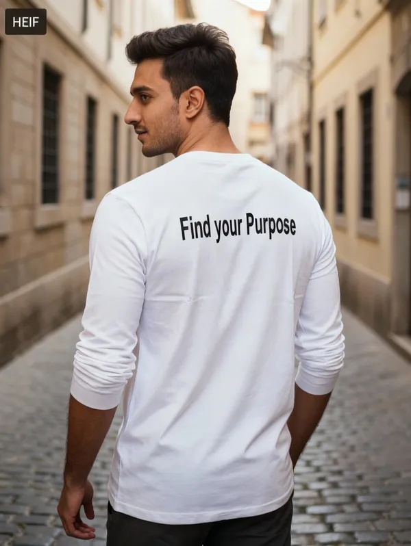 White_(Find_Your_Purpose)_180_Gsm_Poly_Cotton_Half_Sleeve_T-Shirt