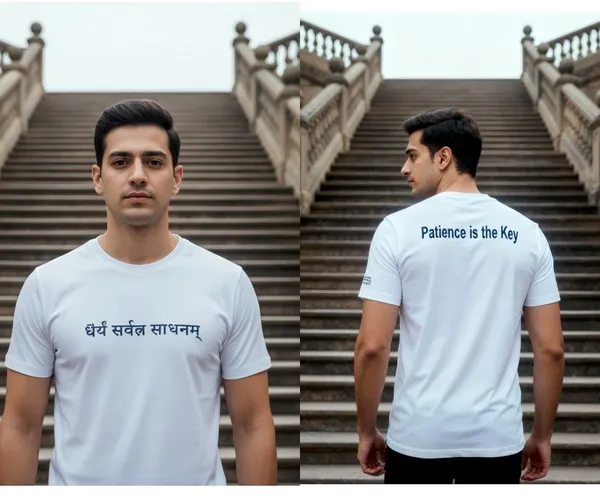 White_(Patience_Is_The_Key)_180_Gsm_Poly_Cotton_Half_Sleeve_T-Shirt