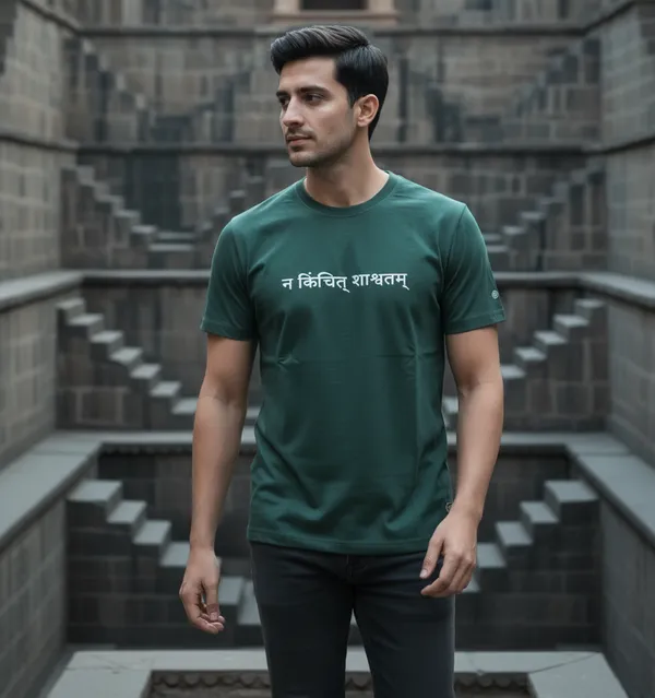 Bottle_Green_(Nothing_Is_Eternal)_180_Gsm_Poly_Cotton_Half_Sleeve_T-Shirt