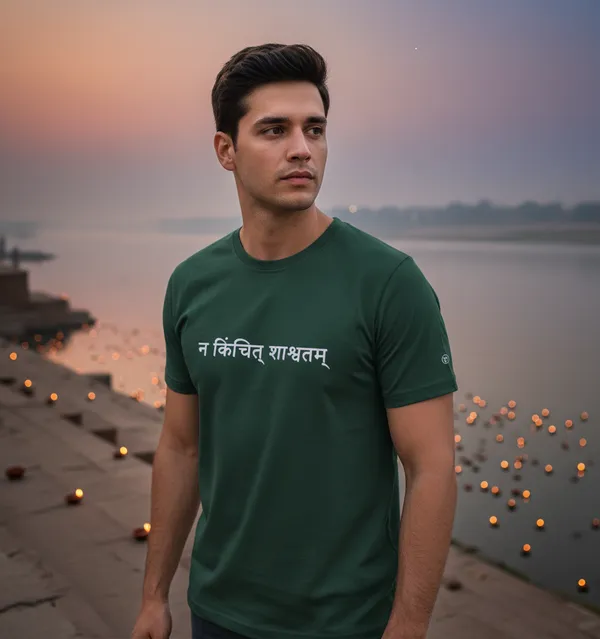 Bottle_Green_(Nothing_Is_Eternal)_180_Gsm_Poly_Cotton_Half_Sleeve_T-Shirt